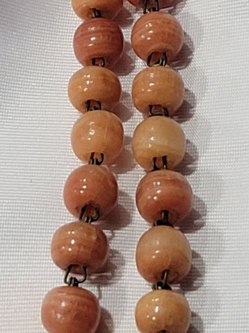 Natural Peach Bead Strand Necklace - Women Jewelry